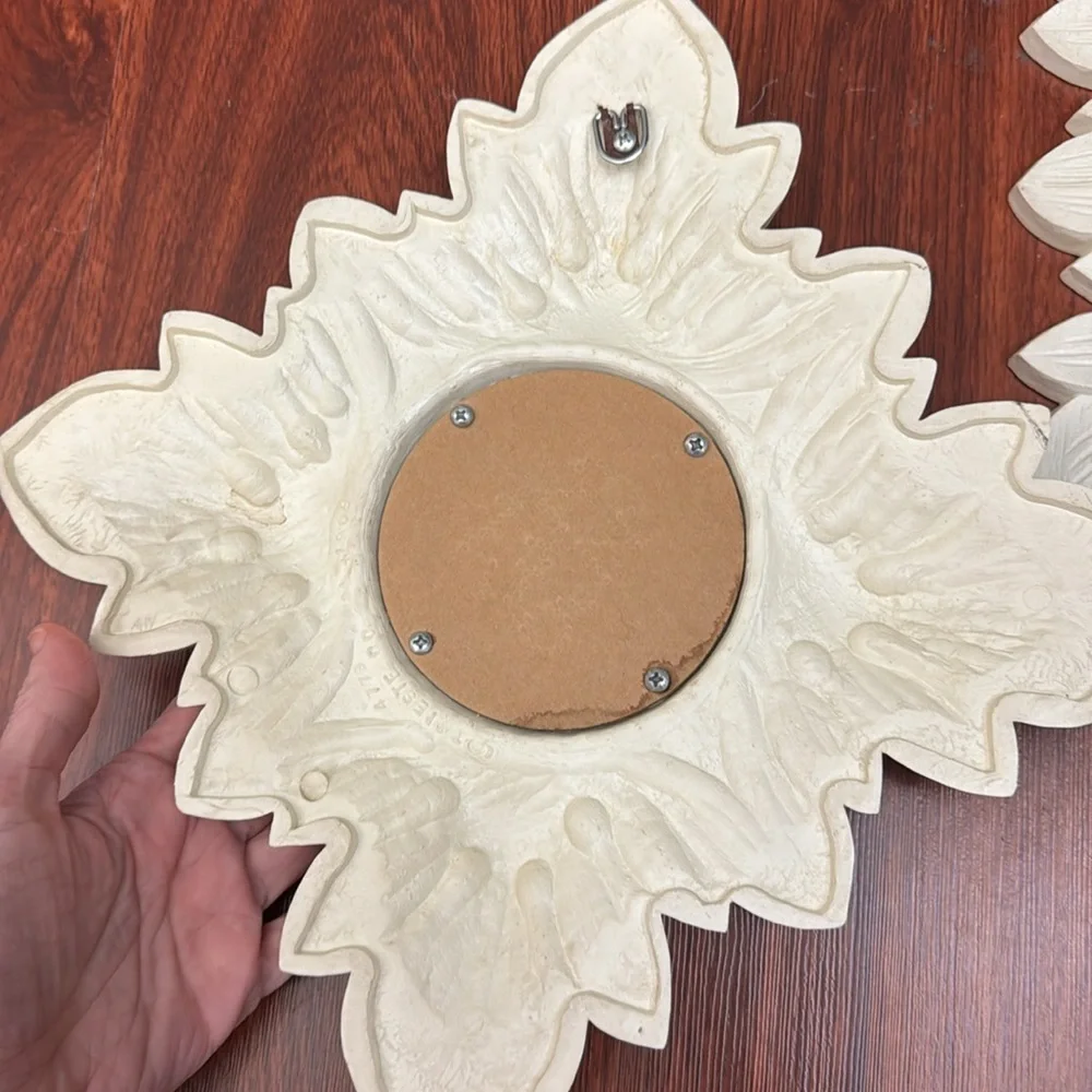 Vintage set of 2 plastic framed mirrors wall decor